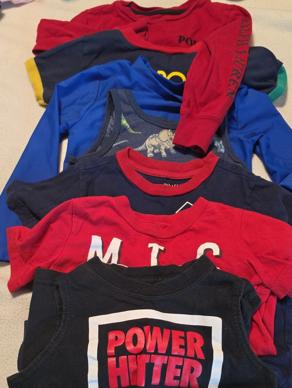 KIDS TODDLER 2/2T Muscle, Sh. Sleeve & L. Sleeve Tees Red, Blue, Black,Navy, EUC